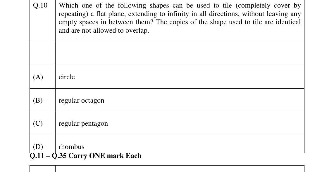 GATE 2023 AE question 10