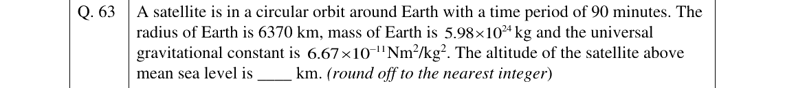 GATE AE Space Dynamics question, GATE 2023 Q.63