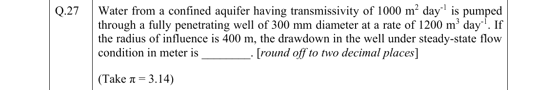 GATE 2022 AG question 27