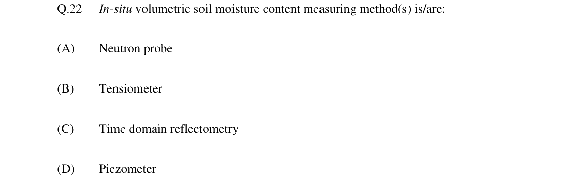 GATE 2024 AG question 22