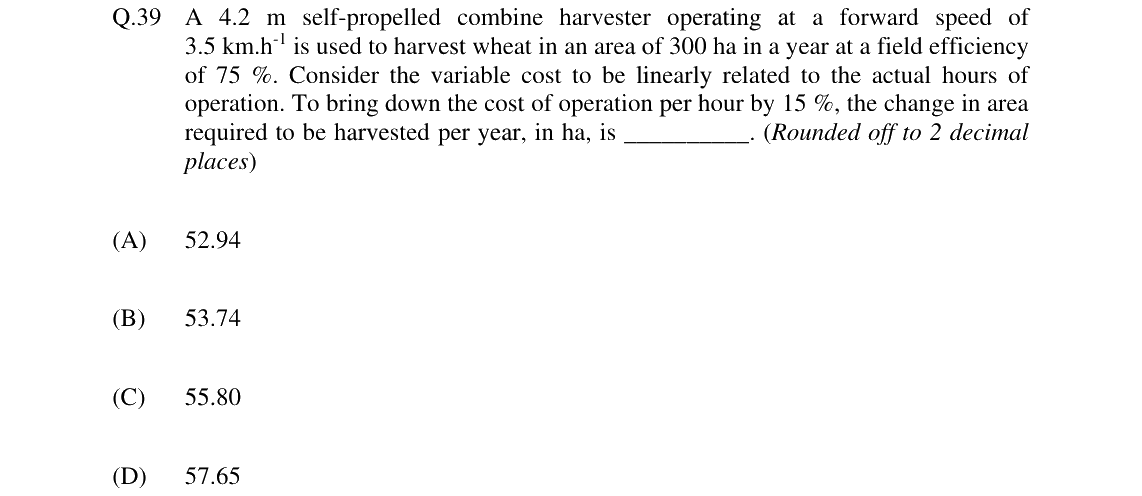 GATE 2024 AG question 39