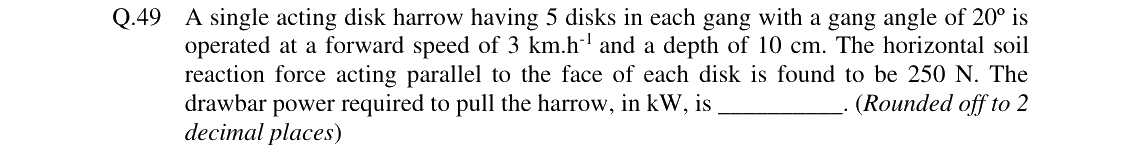 GATE 2024 AG question 49