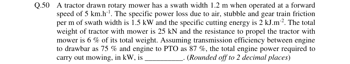 GATE 2024 AG question 50