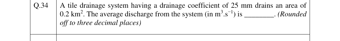 GATE 2026 AG question 34
