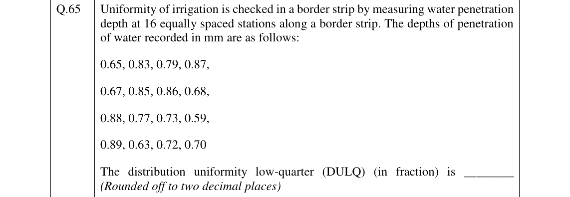 GATE 2026 AG question 65