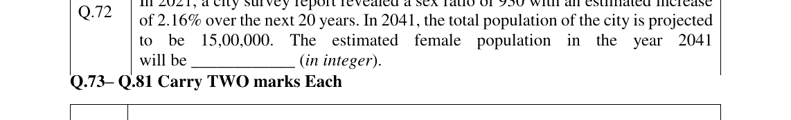 GATE 2024 AR question 72