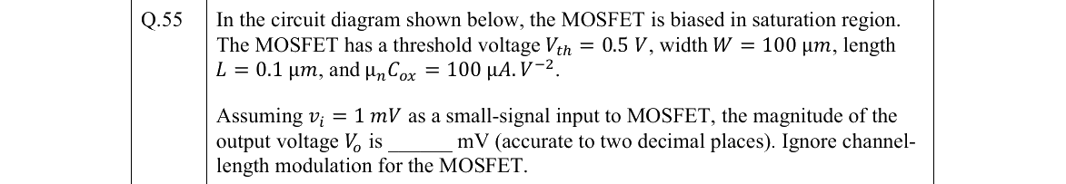 GATE 2022 BM question 55