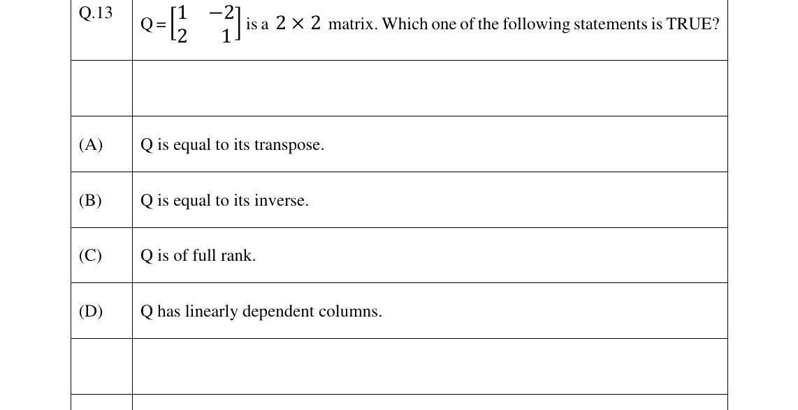 GATE 2023 BM question 13