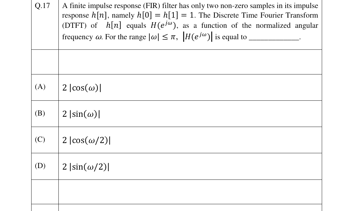 GATE 2023 BM question 17