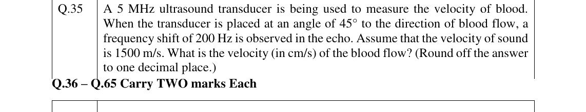 GATE 2023 BM question 35