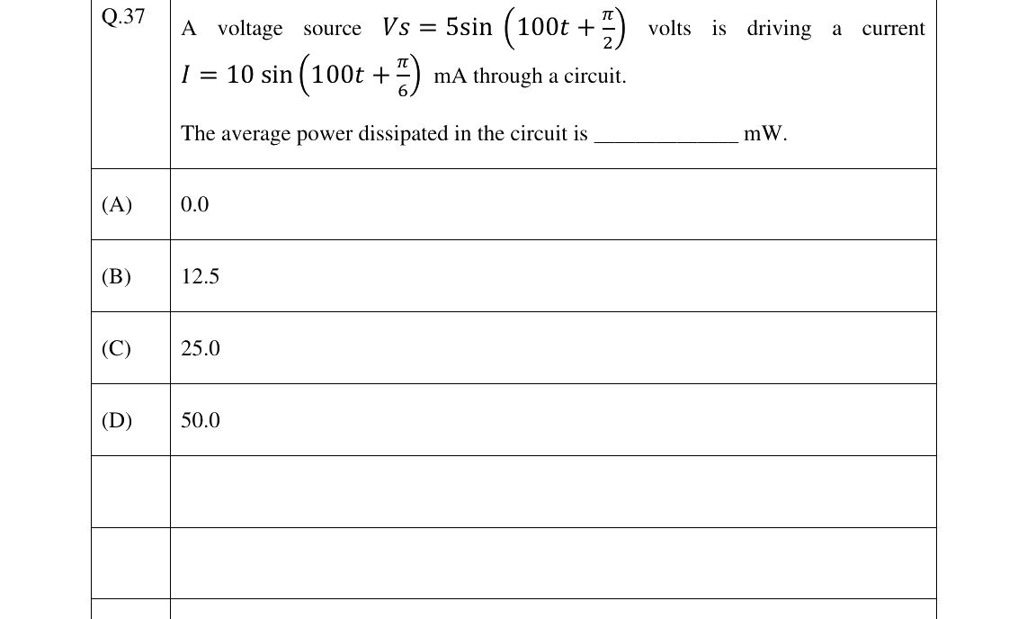 GATE 2025 BM question 37