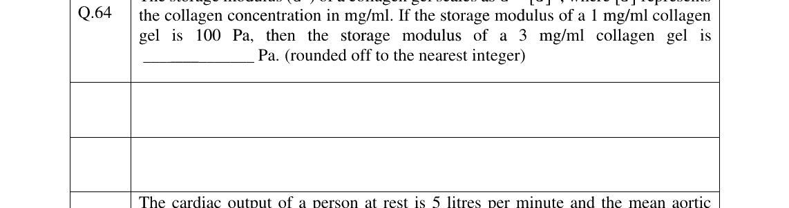 GATE 2025 BM question 64