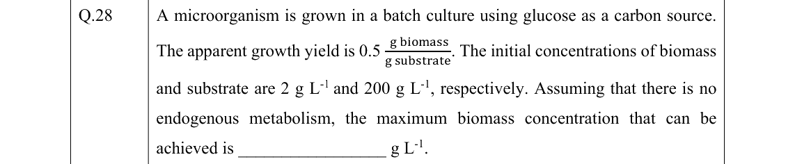 GATE 2022 BT question 28