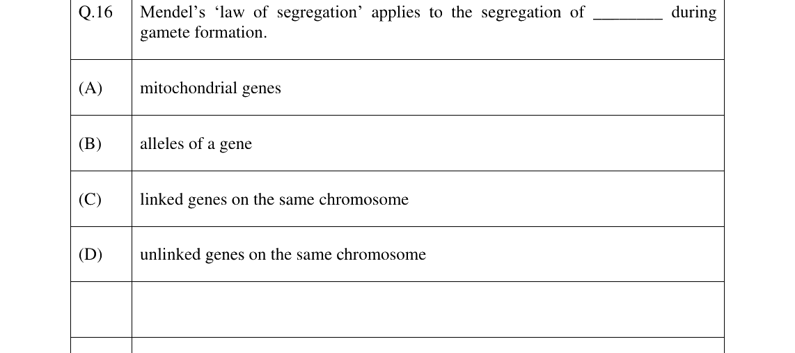 GATE 2024 BT question 16