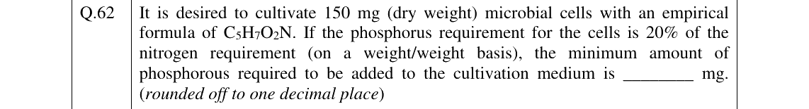 GATE 2026 BT question 62