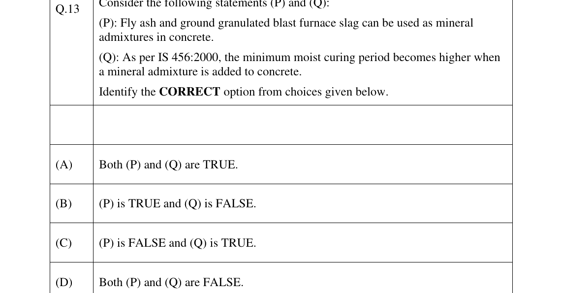 GATE 2025 CE question 13