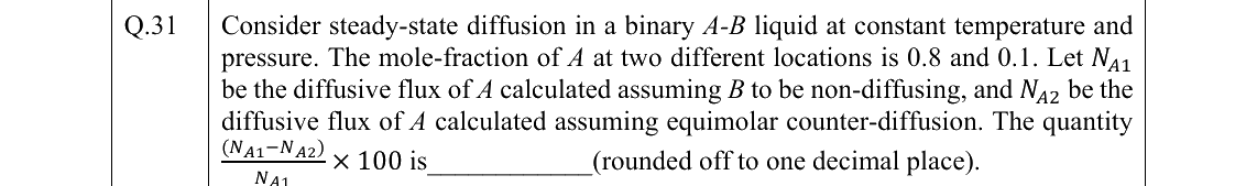 GATE 2022 CH question 31