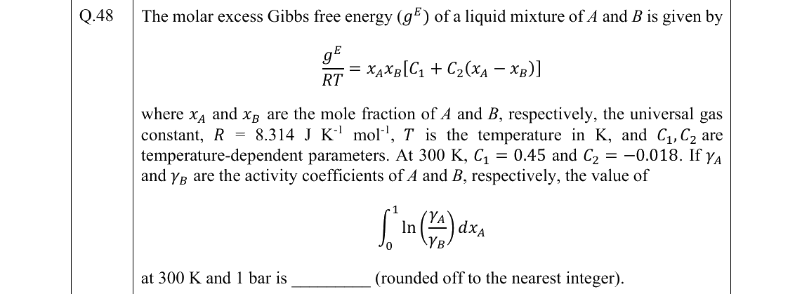 GATE 2022 CH question 48