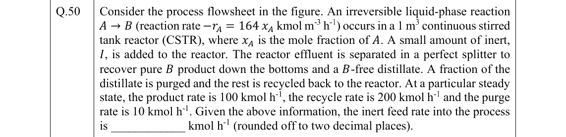 GATE 2022 CH question 50