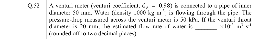 GATE 2022 CH question 52