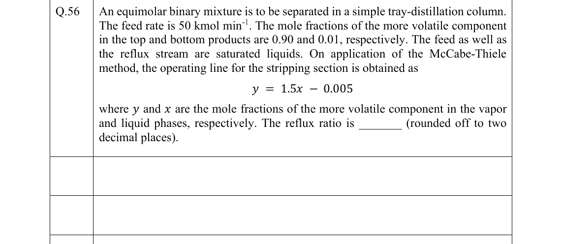 GATE 2022 CH question 56