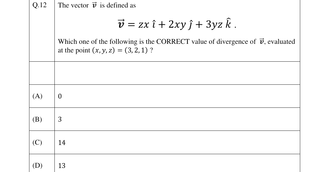 GATE 2023 CH question 12