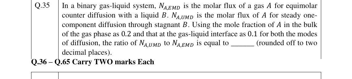 GATE 2023 CH question 35