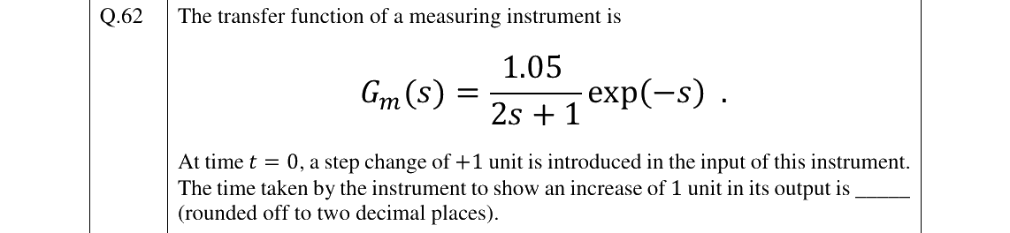 GATE 2023 CH question 62