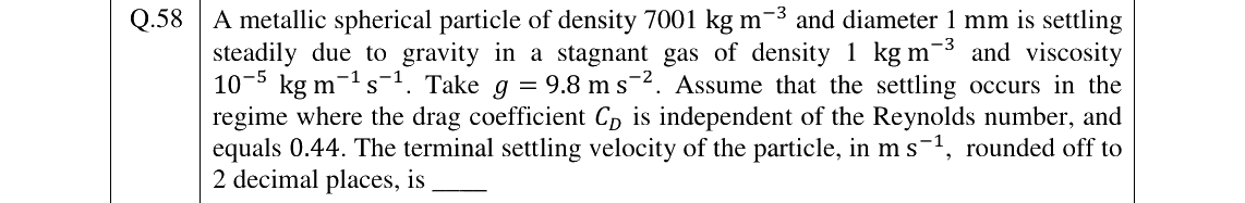GATE 2024 CH question 58