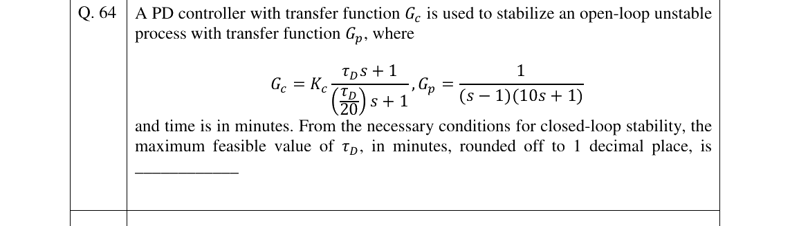 GATE 2024 CH question 64