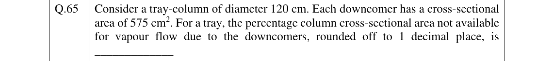 GATE 2024 CH question 65