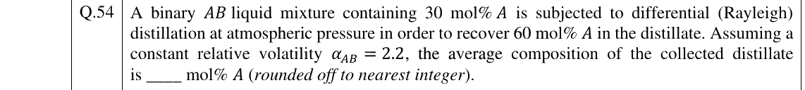 GATE 2025 CH question 54
