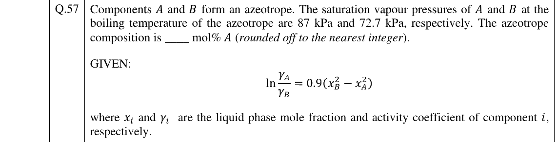 GATE 2025 CH question 57