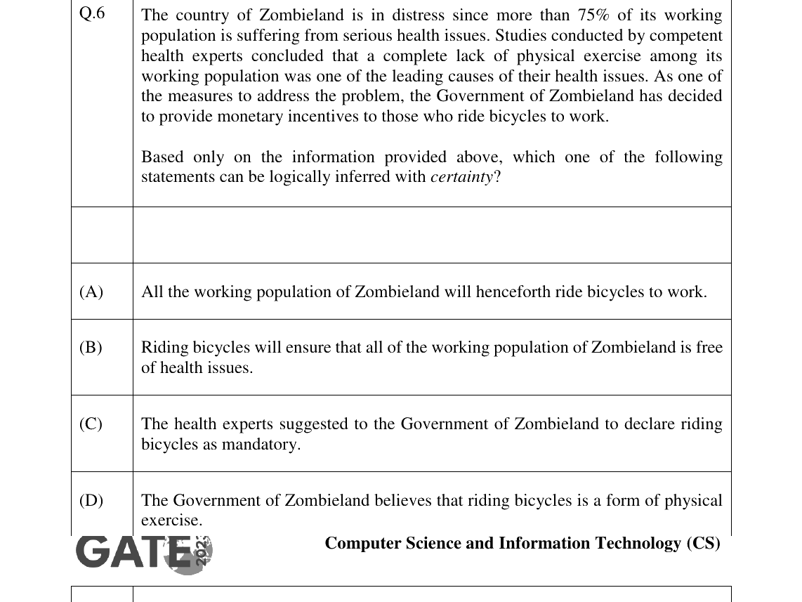 GATE 2023 CS question 6