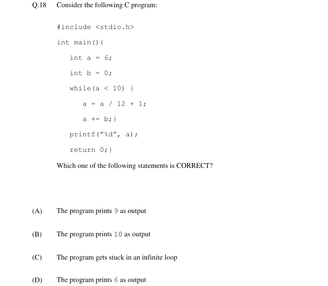 GATE 2024 CS question 18
