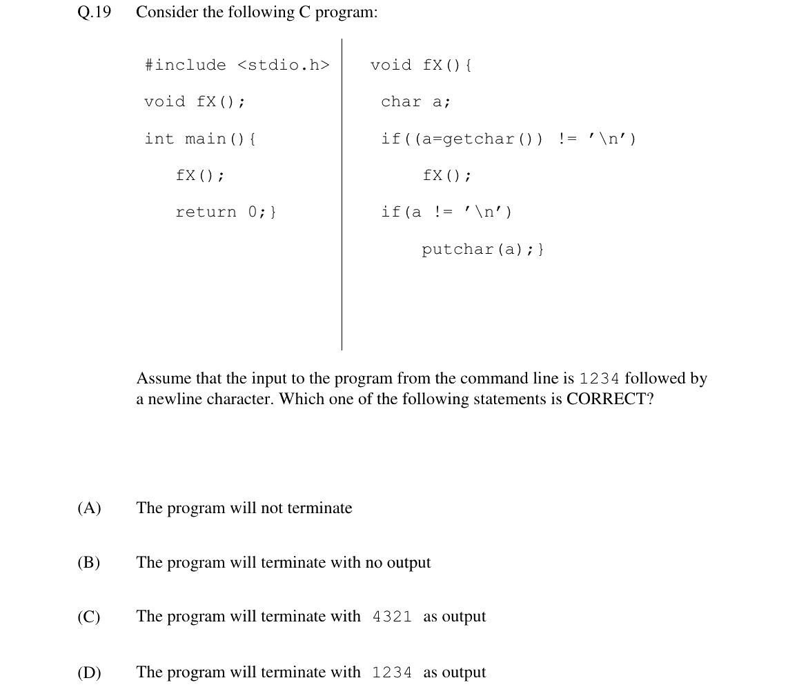 GATE 2024 CS question 19