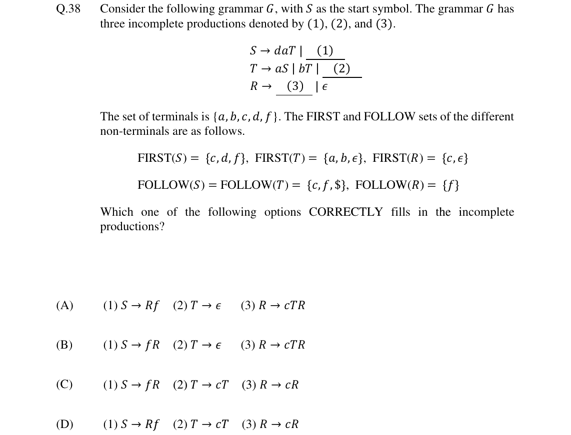 GATE 2024 CS question 38