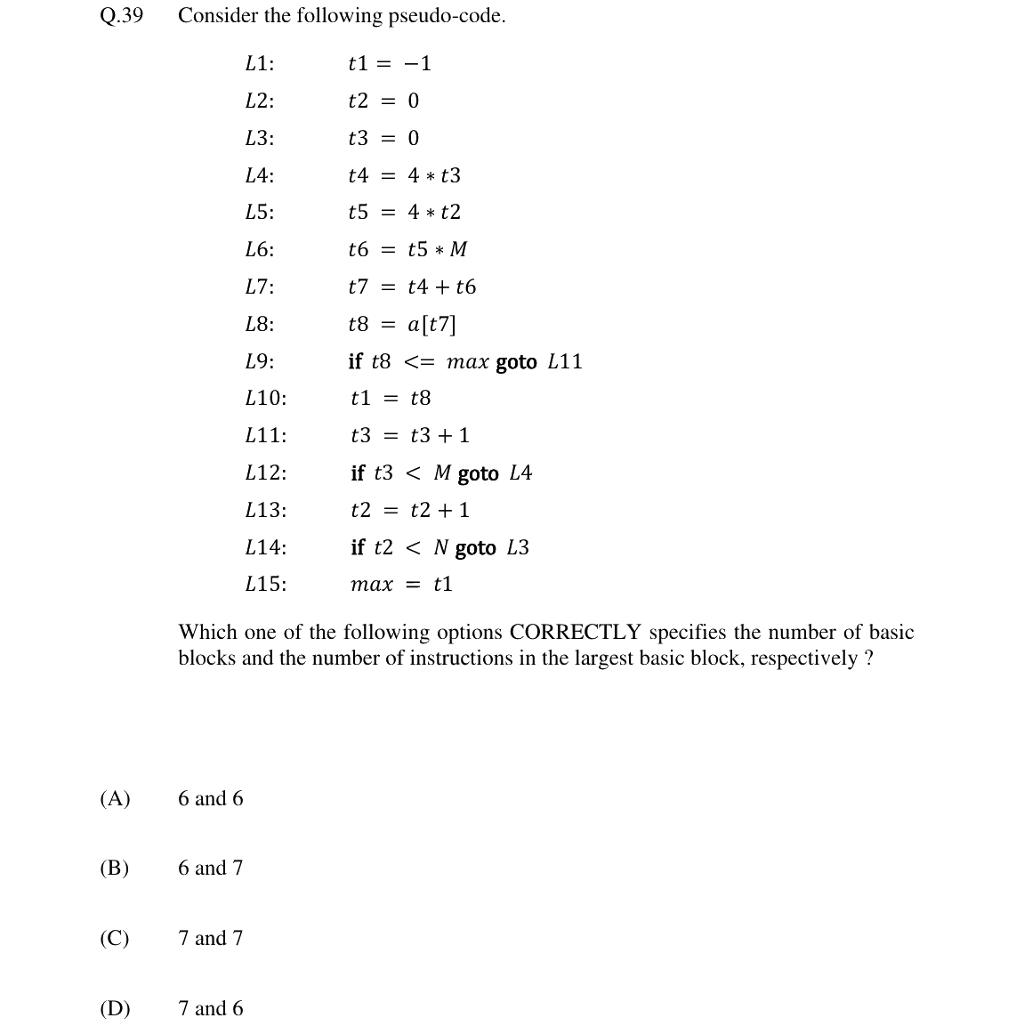 GATE 2024 CS question 39