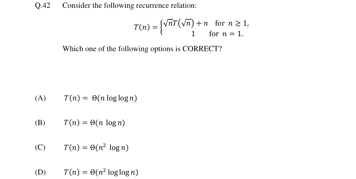 GATE 2024 CS question 42