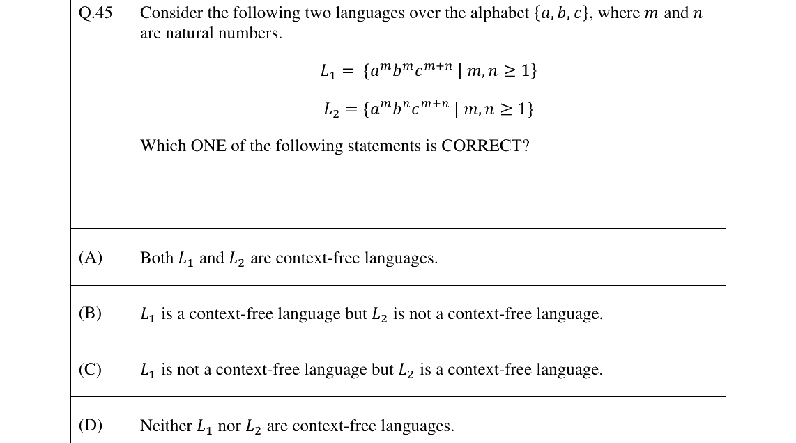 GATE 2025 CS question 45