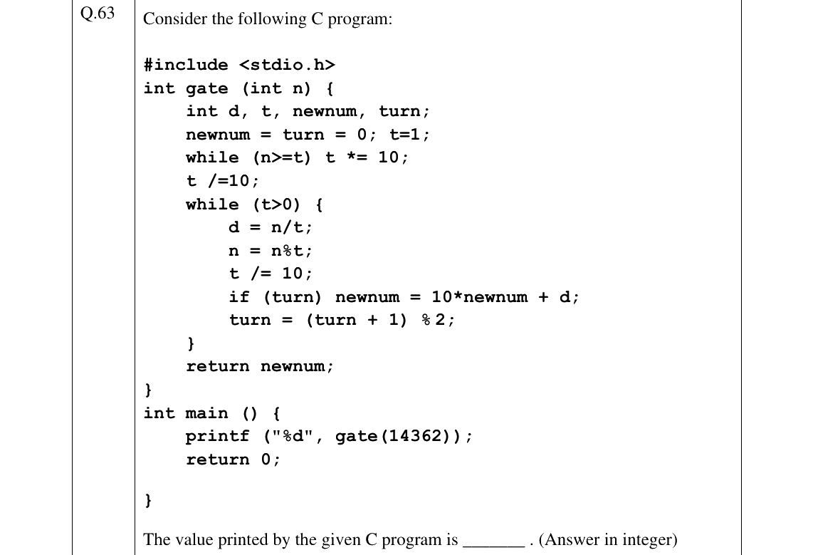 GATE 2025 CS question 63