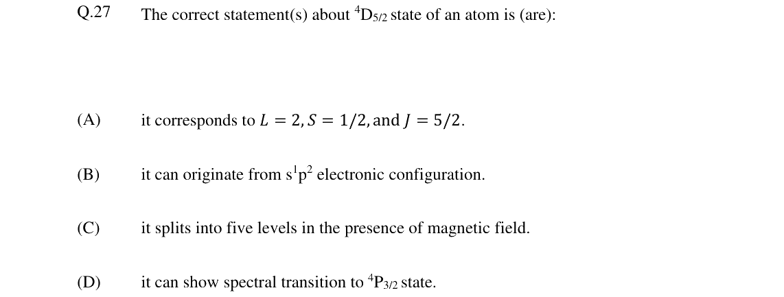 GATE 2024 CY question 27