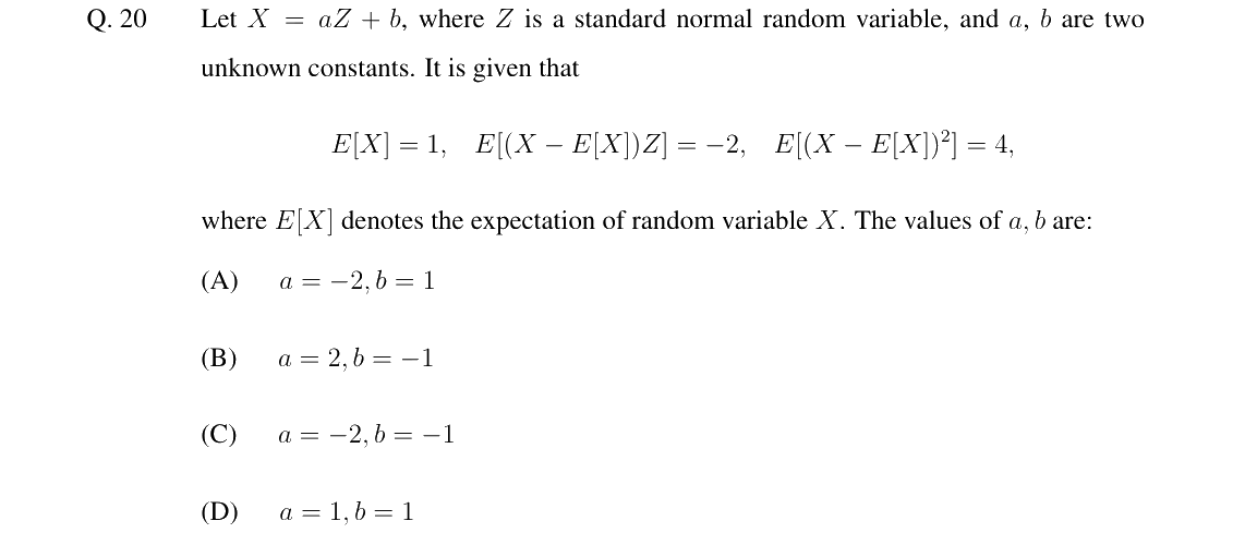 GATE 2025 DA question 20
