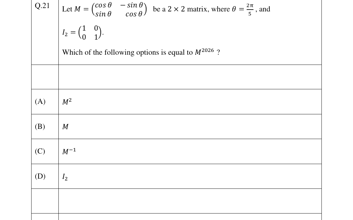 GATE 2026 DA question 21