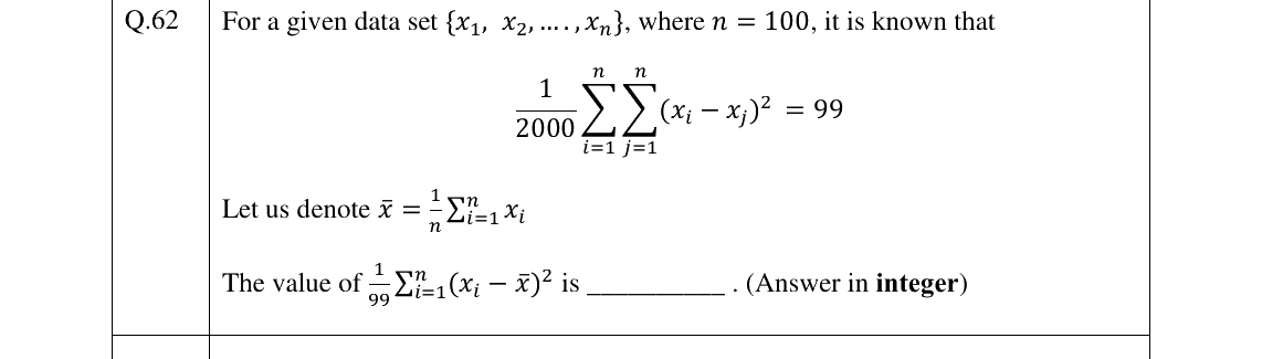 GATE 2026 DA question 62