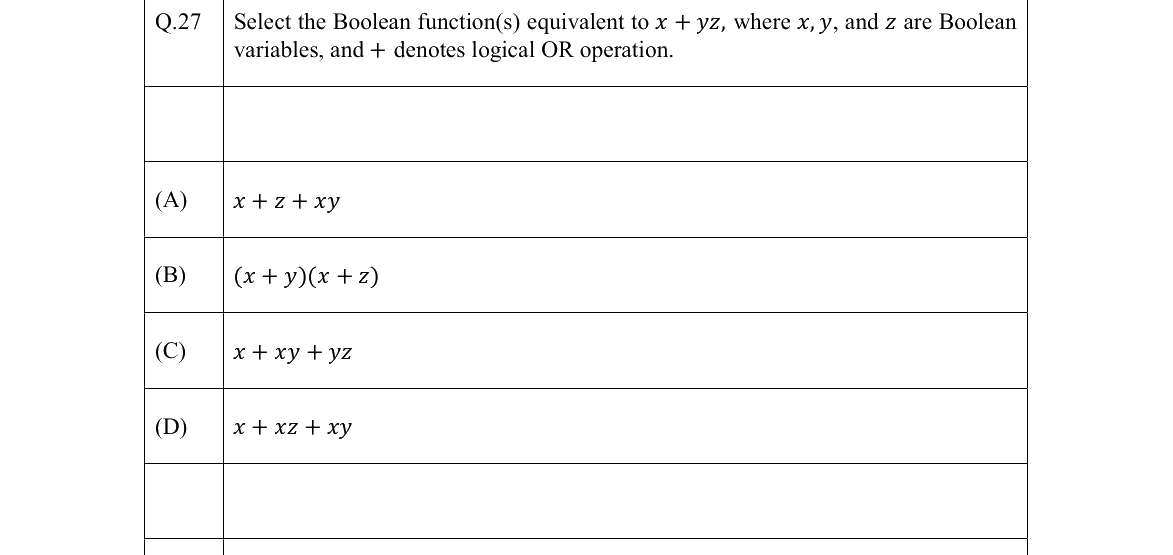 GATE 2022 EC question 27
