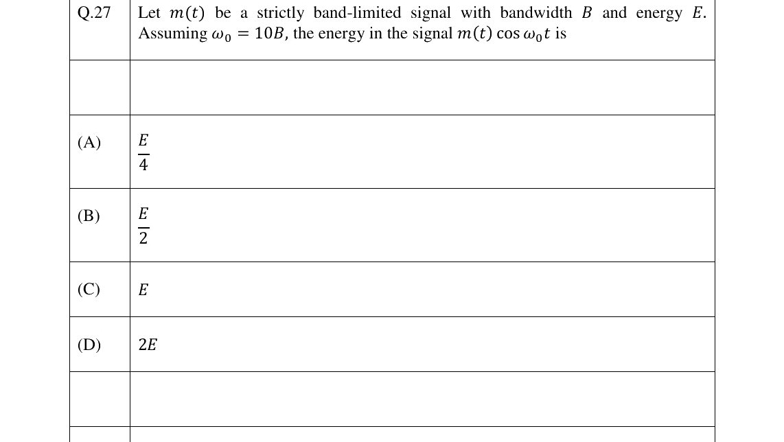 GATE 2023 EC question 27