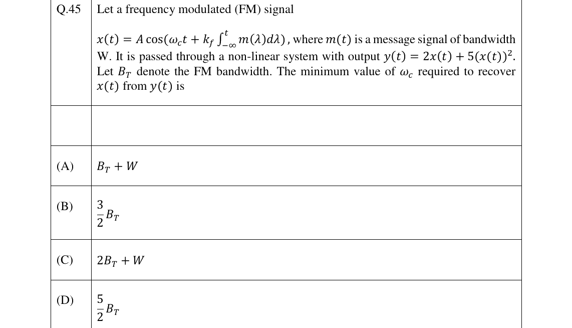 GATE 2023 EC question 45