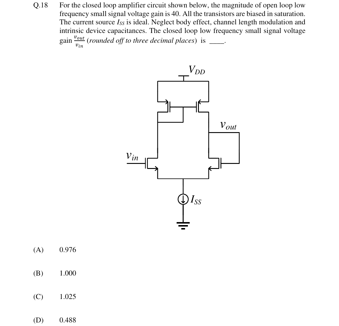 GATE 2024 EC question 18