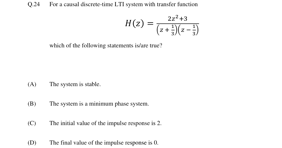 GATE 2024 EC question 24